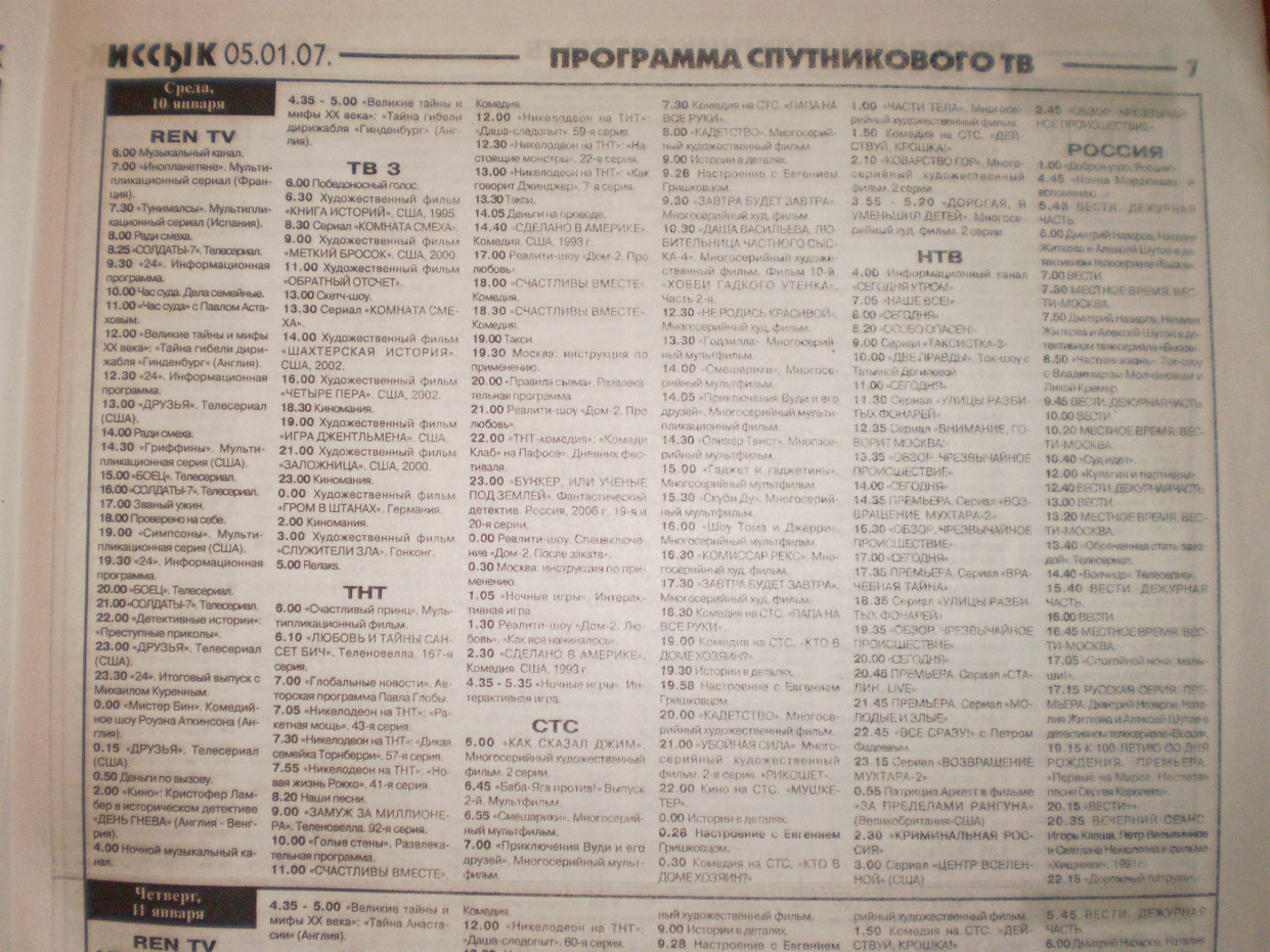 Список передач на тнт. Телепрограмма 2007. Программа передач ТНТ 2007 год. Программа передач РЕН ТВ 2007 год.