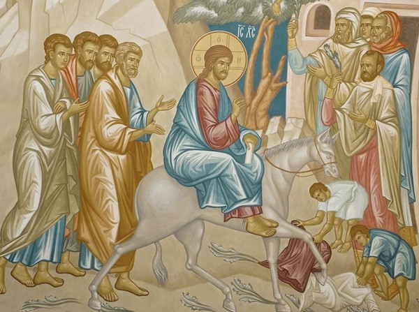 Вход Господен в Иерусалим. Деталь фрески.